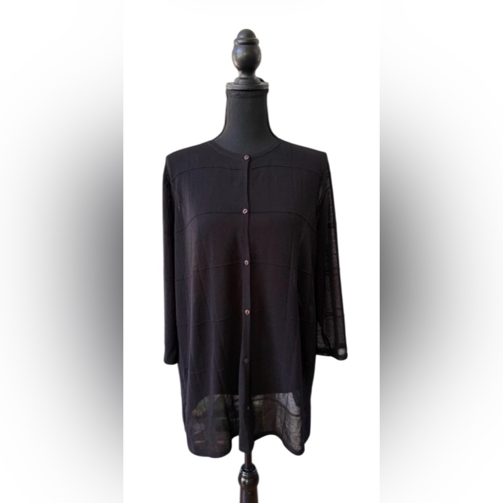 Amanda Smith Classic Black Button Up Cardigan Sweater